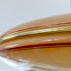 Vintage art deco pendant lamp, gradient glass, red beige, brass, 30 years