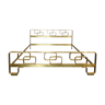 Bed brass massif with geometric patterns, italy, 1960