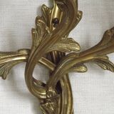 Magnificent Pair of French Antique Bronze Three-Light Acanthus Wall Sconces