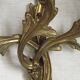 Magnificent Pair of French Antique Bronze Three-Light Acanthus Wall Sconces