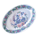 Large vintage Italian oval dish decorated with birds, flowers and fruits