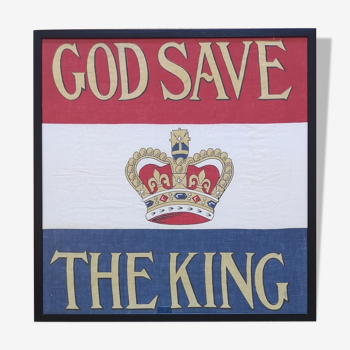 God save the king - framed british coronation flag, king george vi