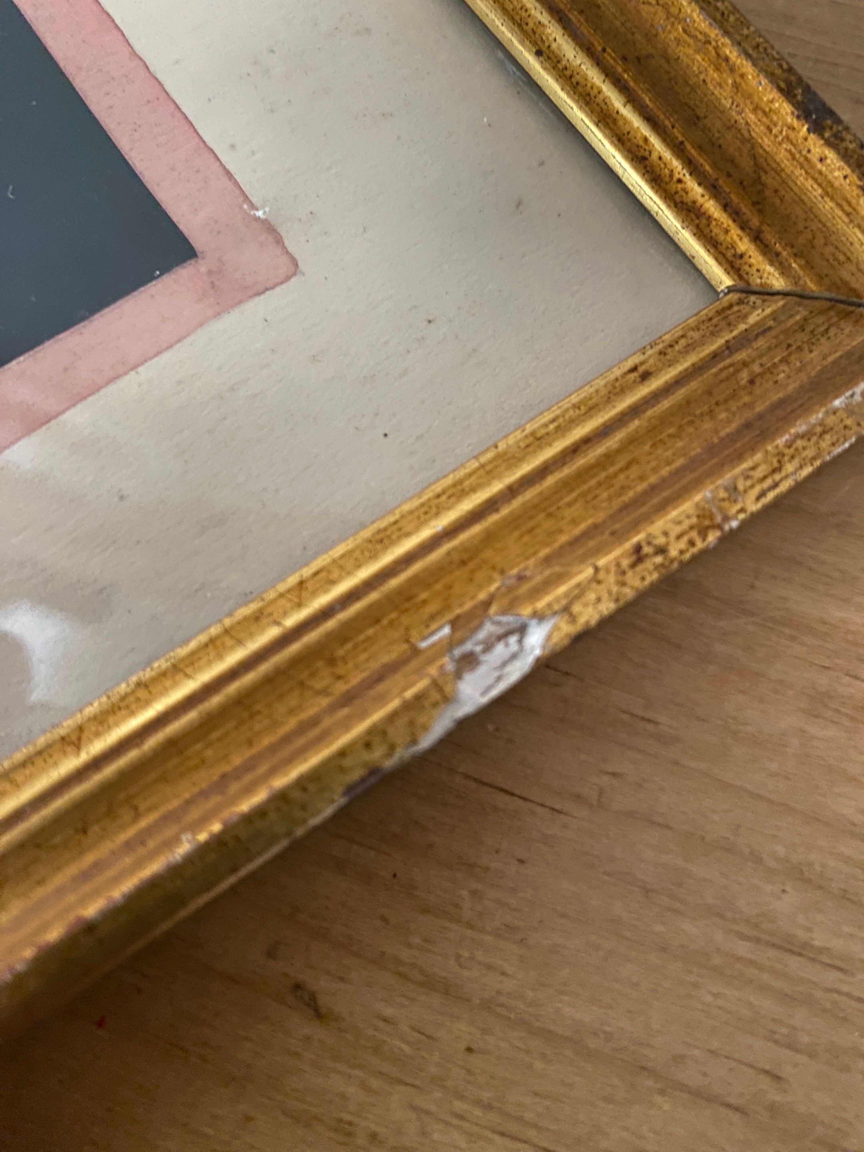 Framed poster vintage pinks yellow feared