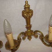 pair of bronze wall lights with 2 arms
