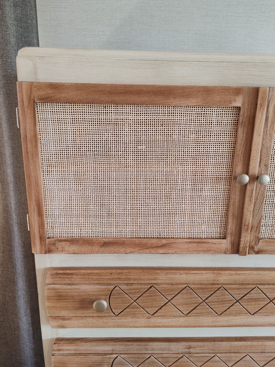 Vintage linen chest of drawers