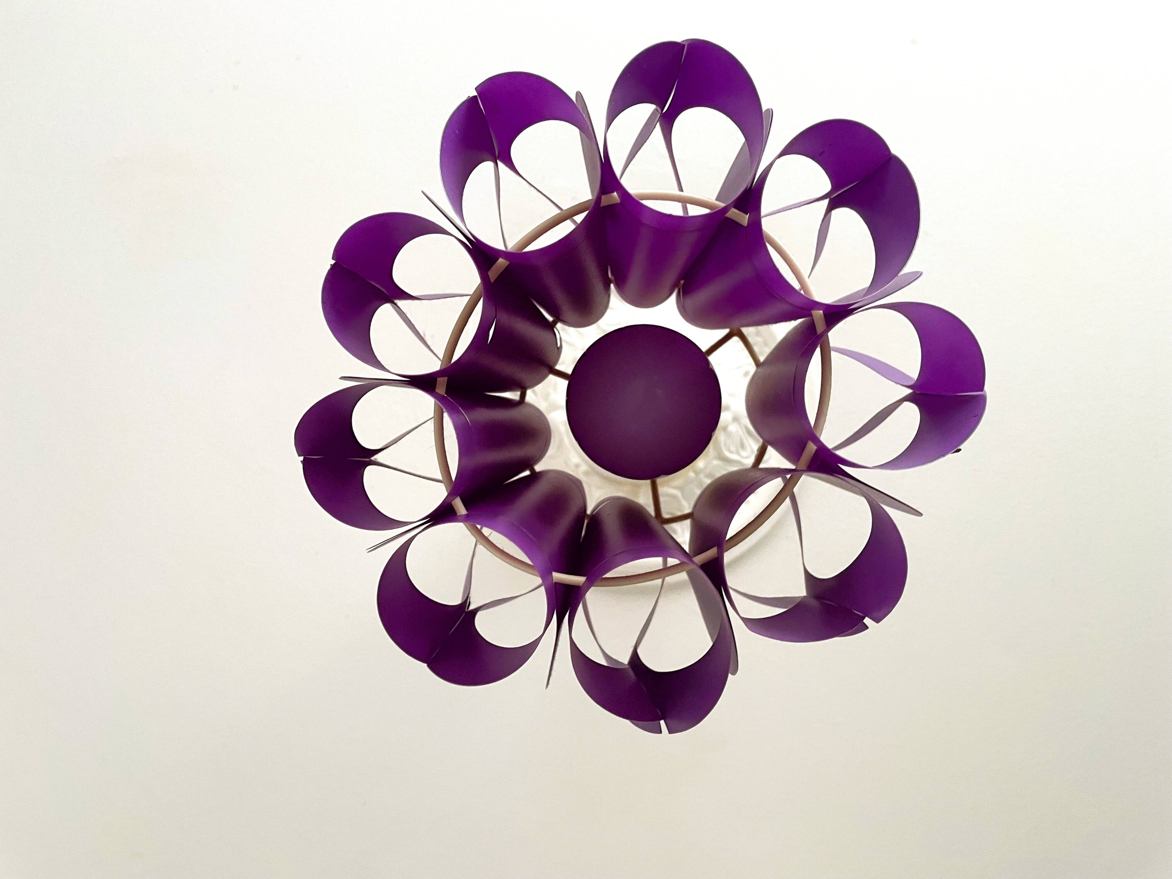 Purple Mid Century Modern lamp from 1970s