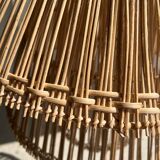 Rattan pendant lamp or light in the shape of an Asian lantern