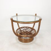 Table basse italienne en bambou, années 1980