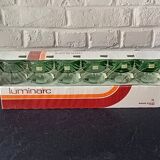 6 stemmed cups in emerald green, Cavalier Luminarc France