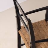 Fauteuil à bascule du début du 20e siècle avec siège en gazon, Danemark