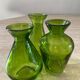 Trio of vintage molded glass vases