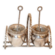 Silver-plated metal salt and pepper shakers