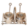 Silver-plated metal salt and pepper shakers