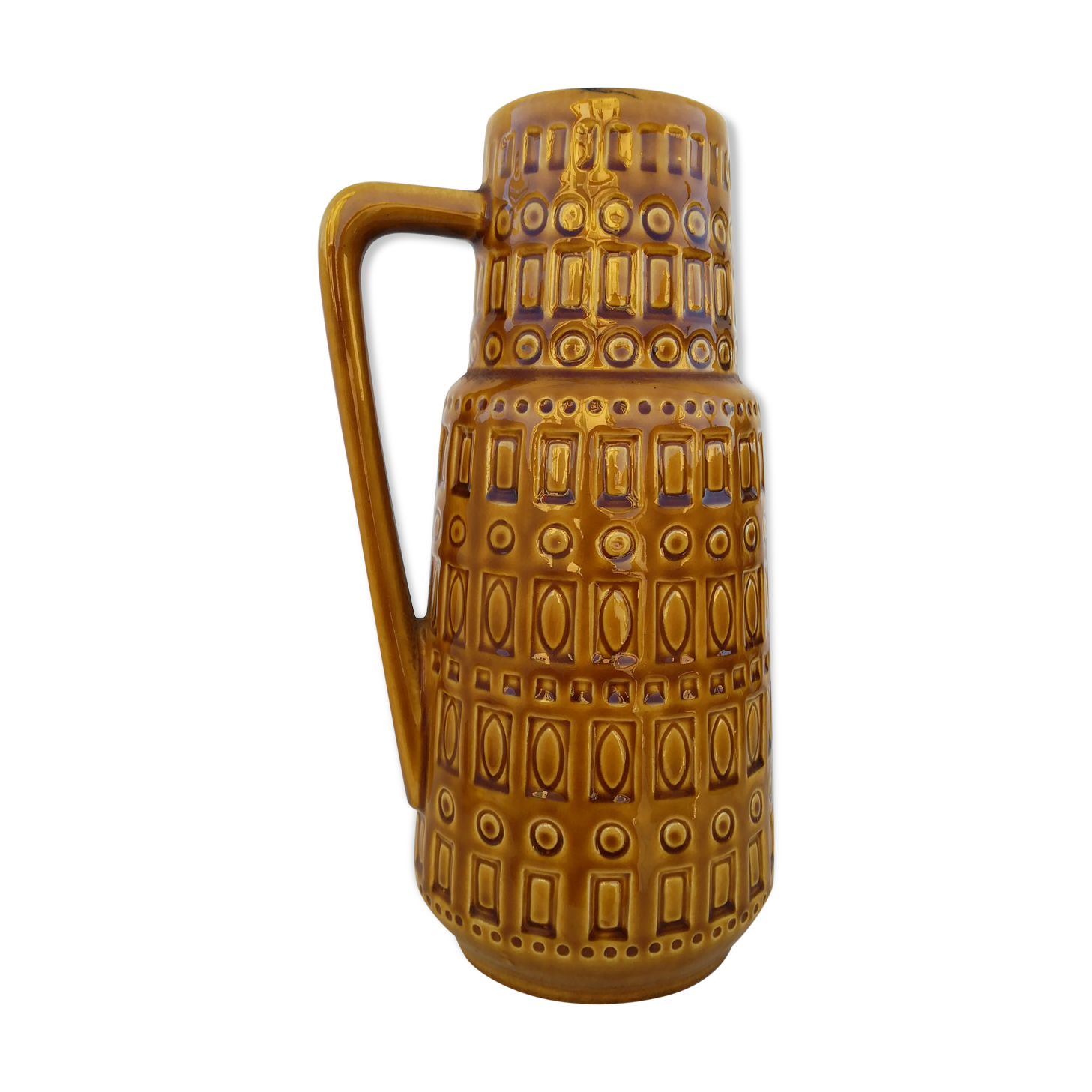 West germany enameled ceramic vase