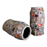 Pair of "Picassiette" vases