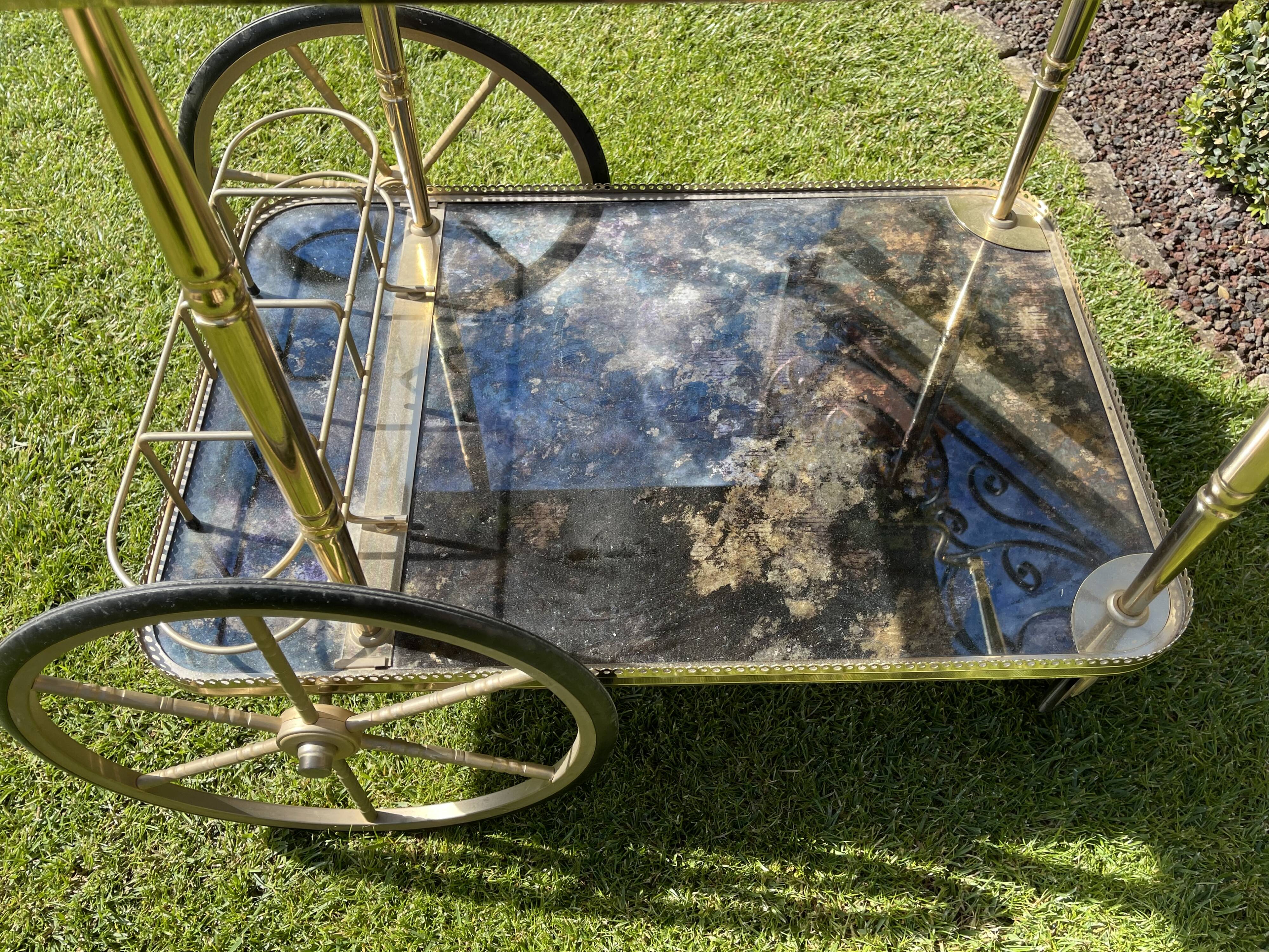 Brass rolling bar trolley around 1960