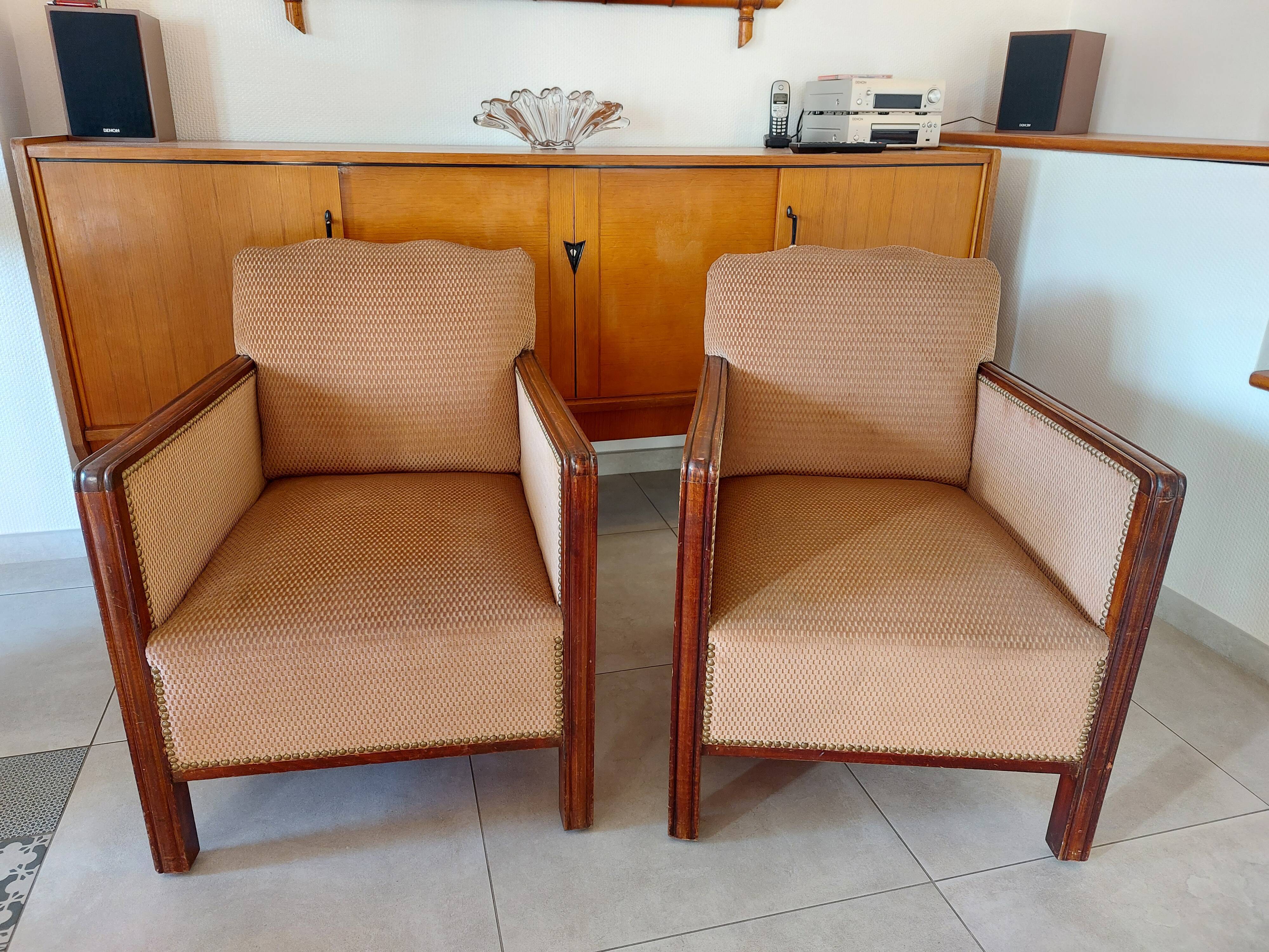 Pair of art deco armchairs