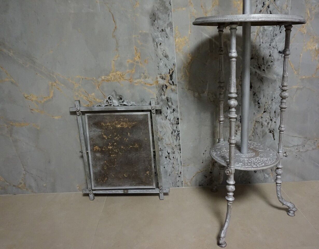 Vintage cast iron adjustable Shaving Stand