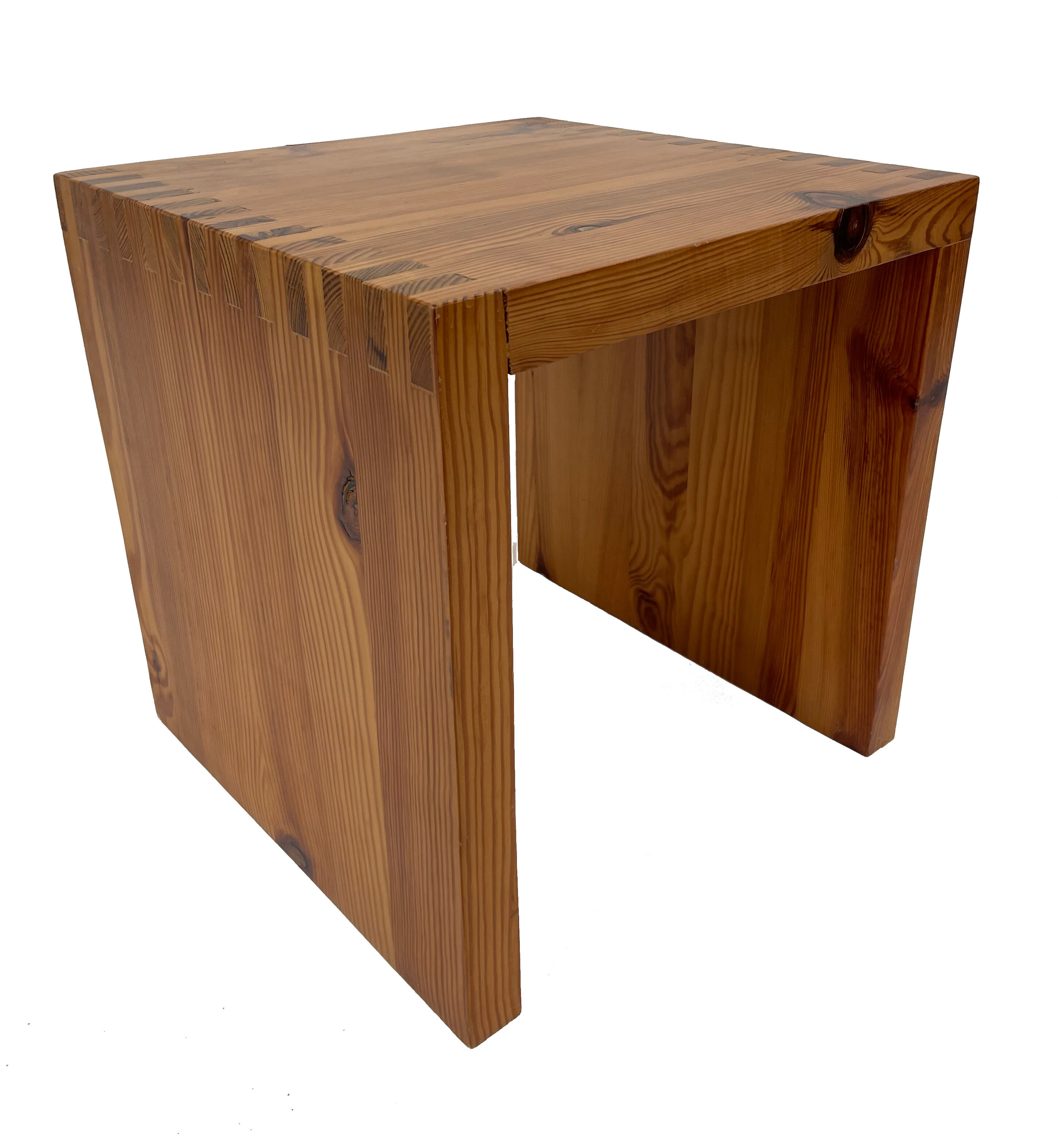 Vintage side table Ate van Apeldoorn, Pine wood 1970s