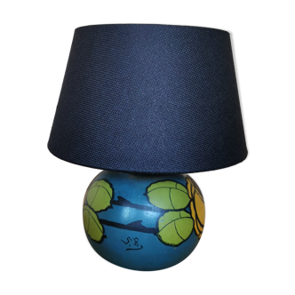 Lampe boule art déco céramique peinte