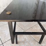 1950s metal and glass coffee table