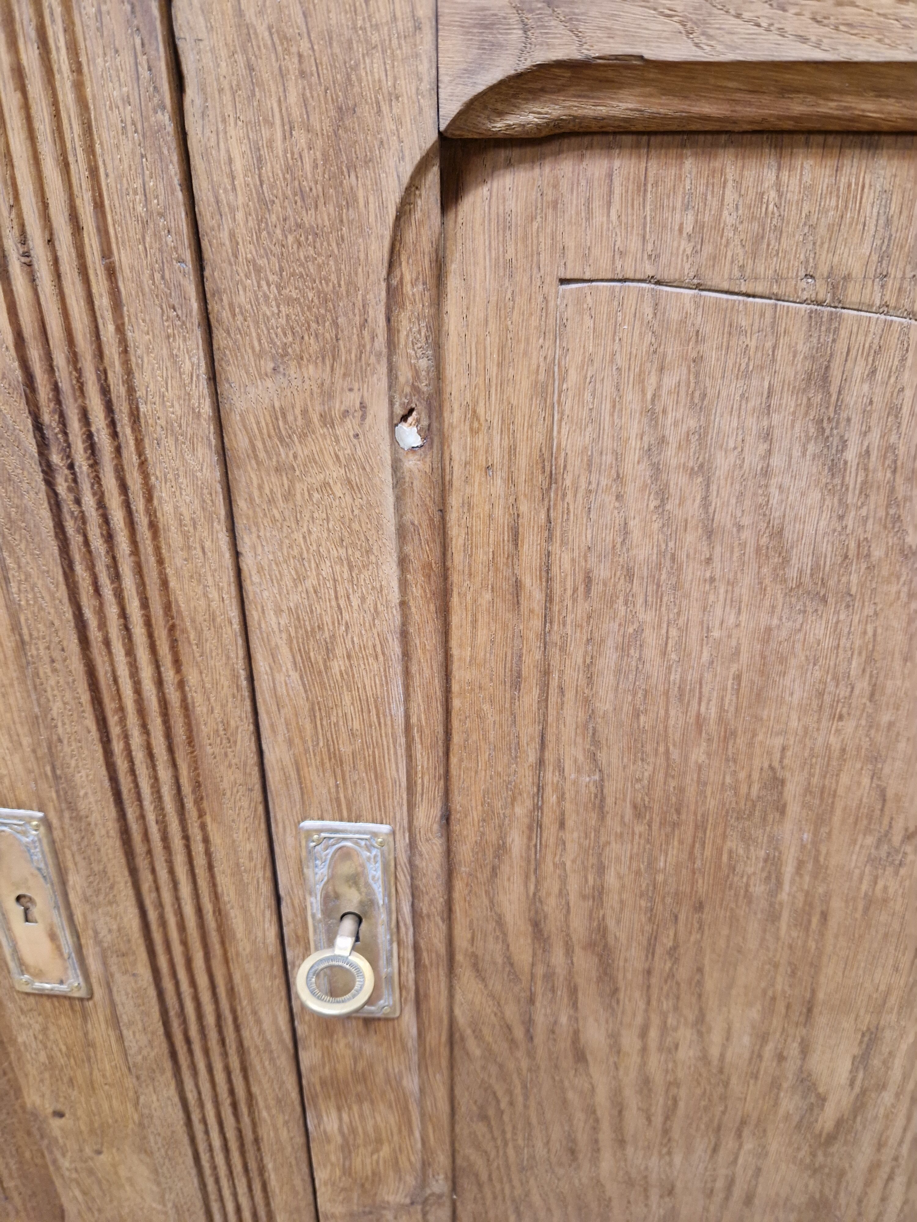 Sideboard two doors two drawers in renovated oak art deco style