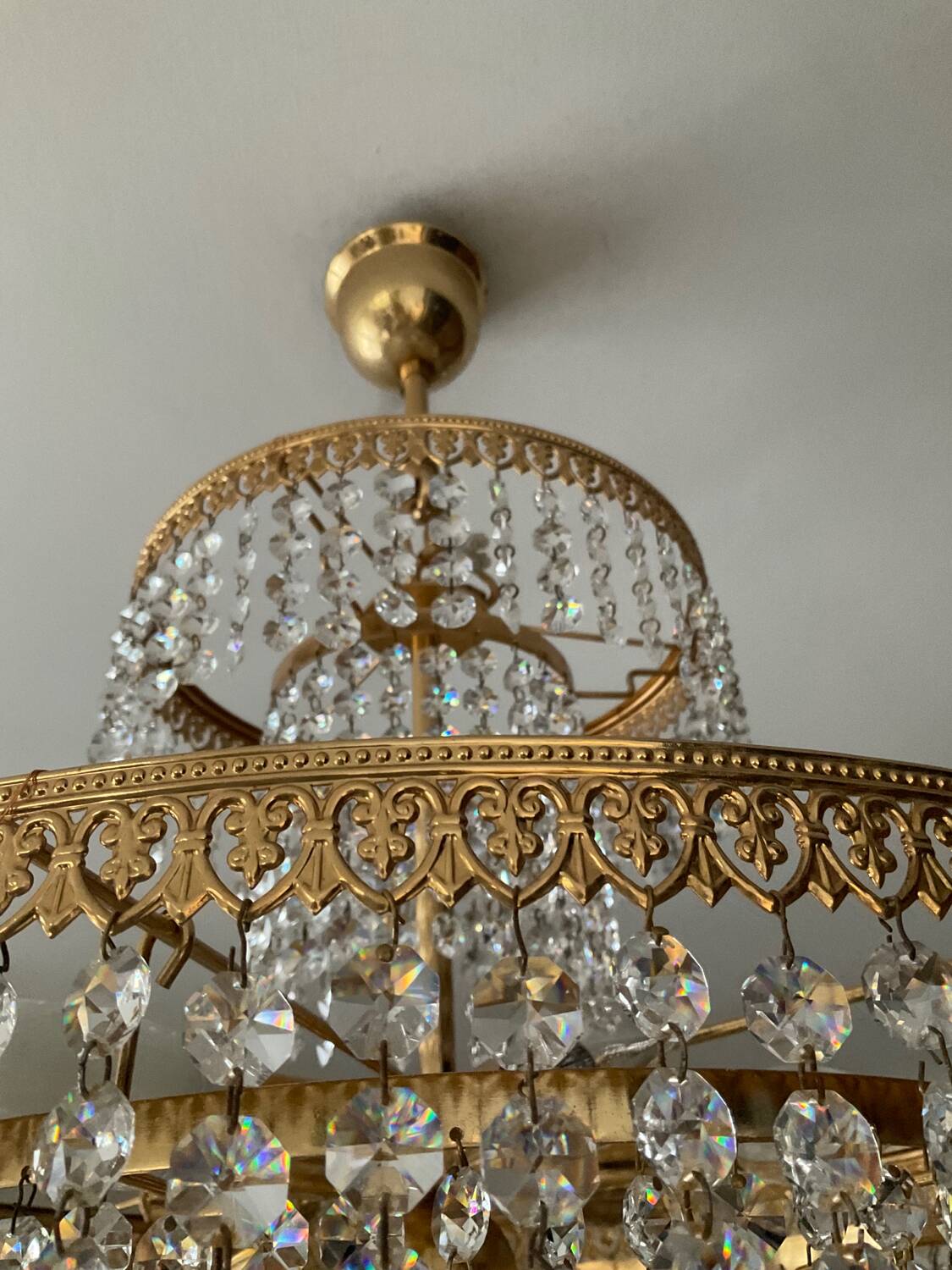 Vintage Crystal Tassel Cascade Chandelier