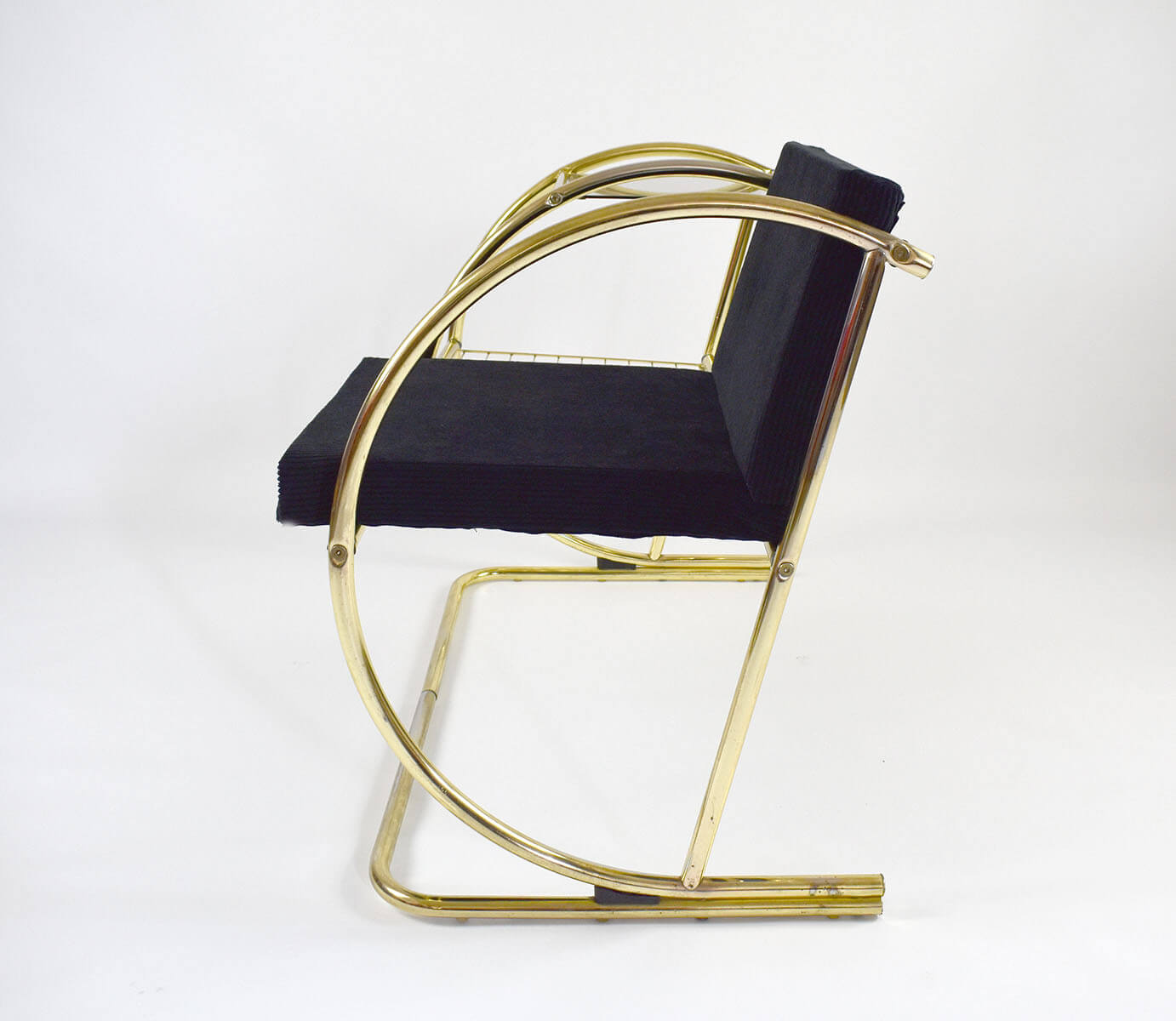 Waiting bench cord upholstery 1960