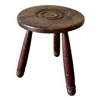 Dark wood tripod stool