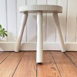 Tabouret tripode blanc vintage