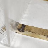 Revistero de metacrilato y latón. España, 1980s.