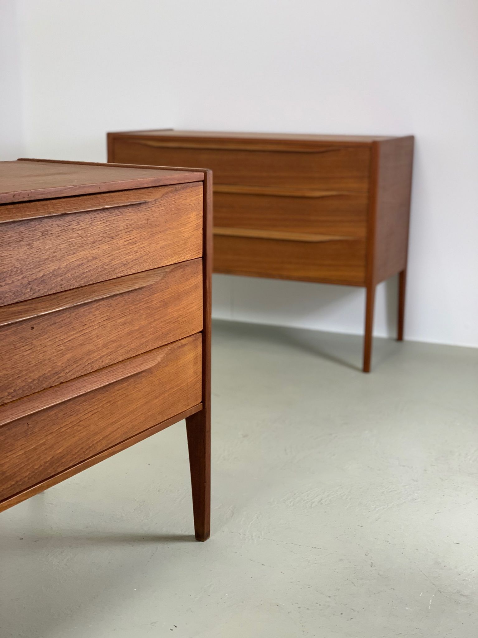 2x Kai Kristiansen teak chest of drawers for Aksel Kjersgaard