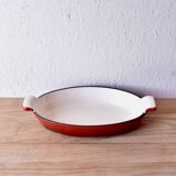 Red cast iron oven dish