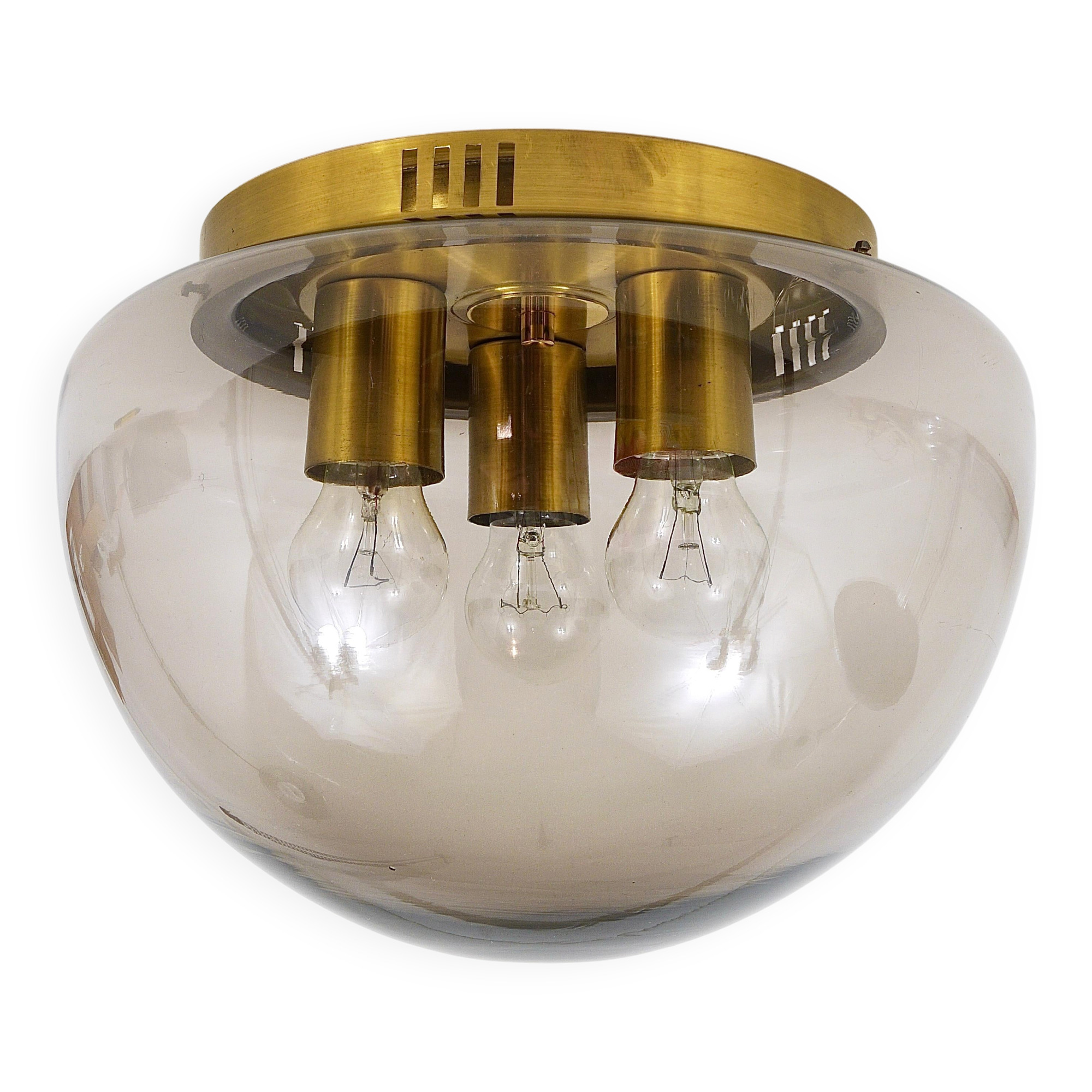 Ceiling light with glass globe in mid-century style by Peill & Putzler, Germany, 1970s.