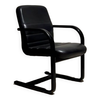 Vintage black leather armchair