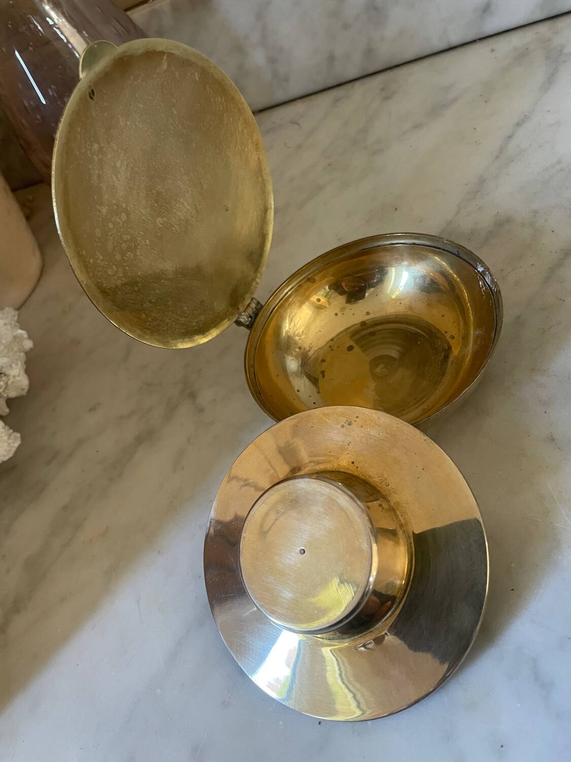 Pair of Scandinavian brass candlesticks