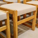 Set of 8 Brutalist Dining Chairs, 20th Century
