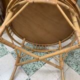 Old round rattan coffee table
