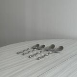 Set of 4 silver-plated metal spoons
