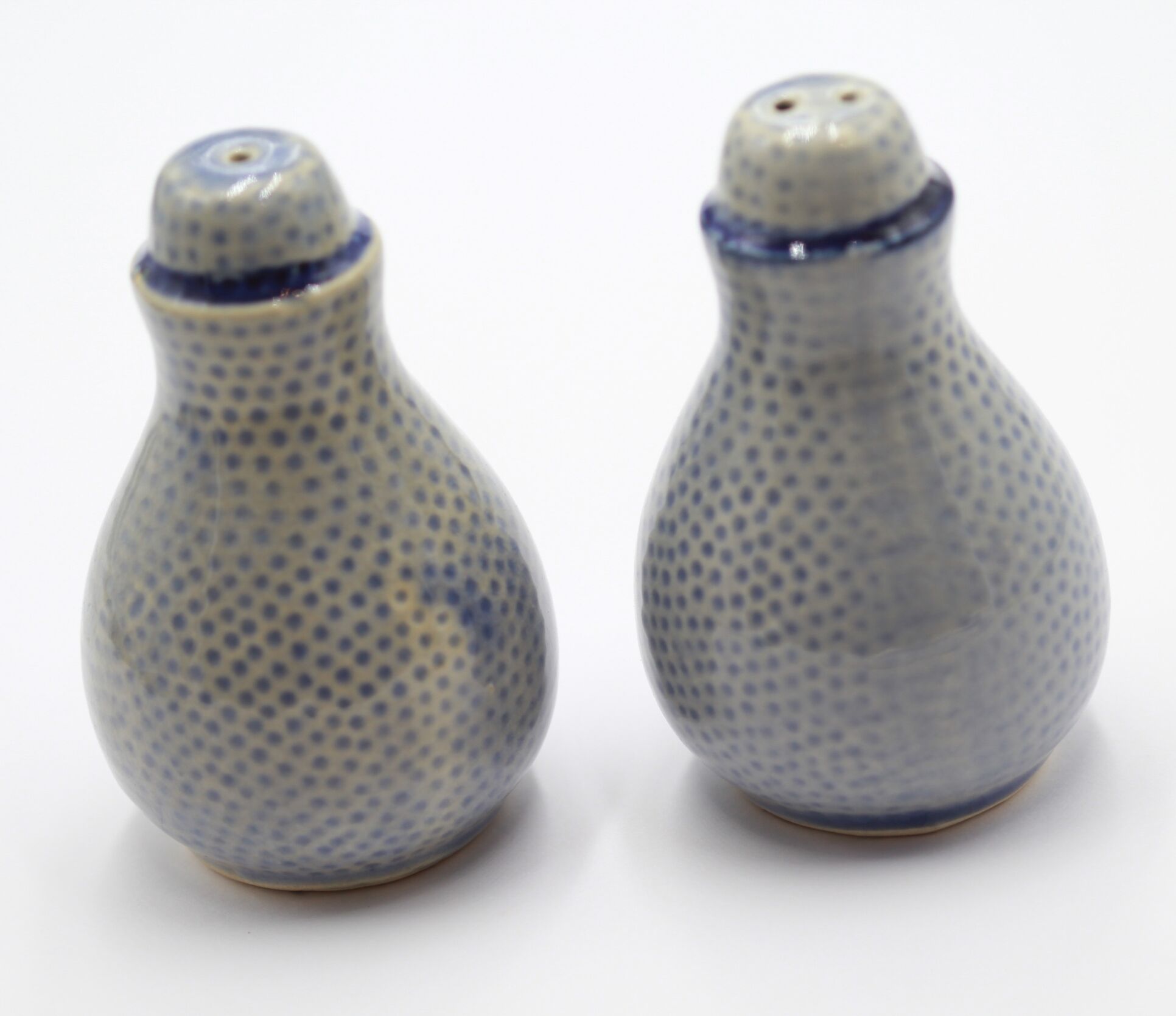 Salt and pepper shaker in blue sandstone