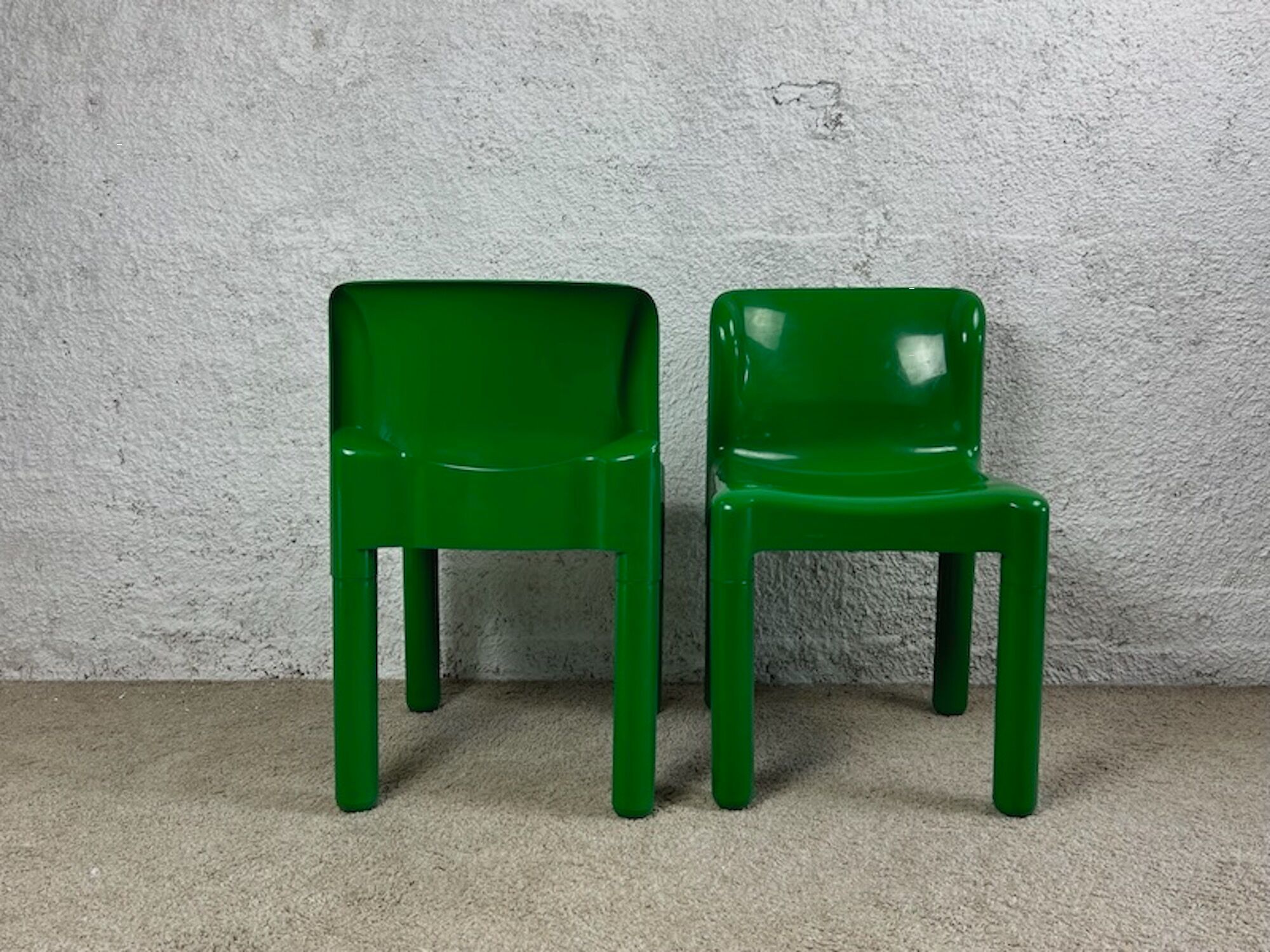 Chaise verte Kartell Modèle 4875 par Carlo Bartoli, années 70