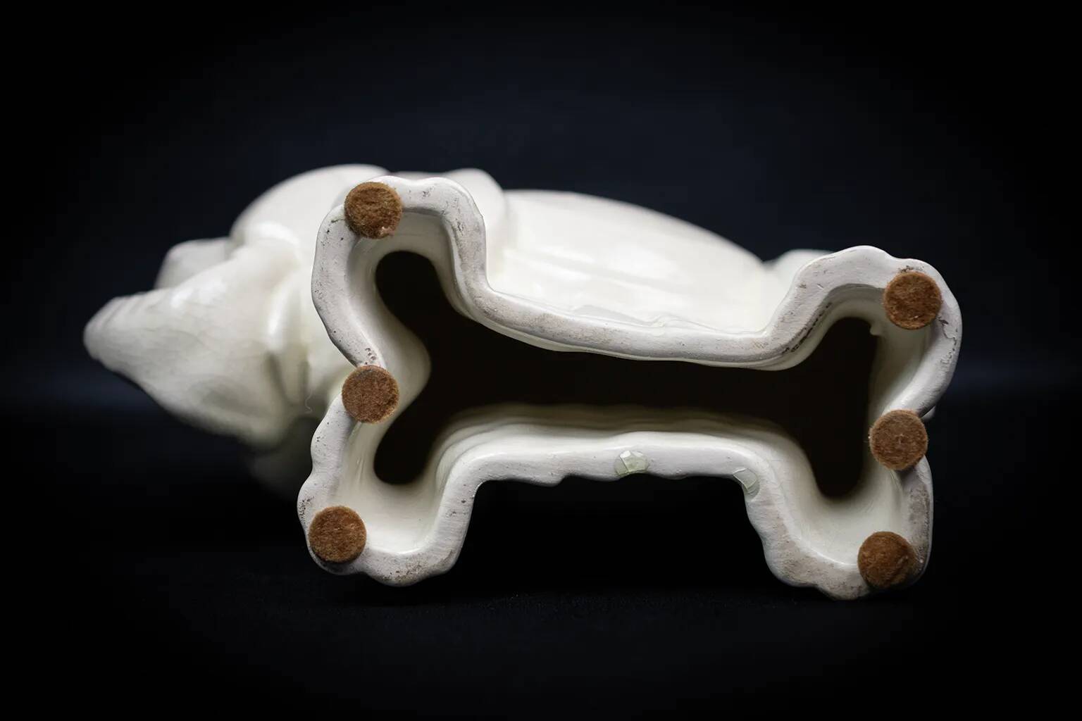 Cracked porcelain elephant in Art Deco style attributed to Charles Lemanceau, 1930.