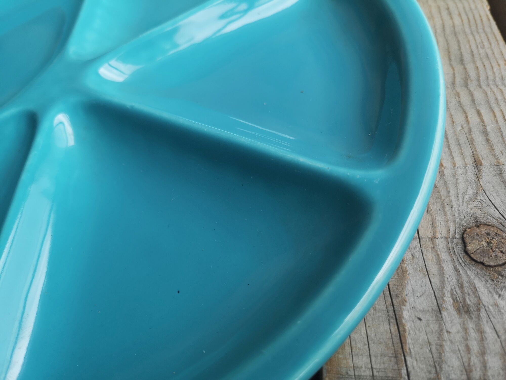 Fondue Plate Le Creuset in Turquoise Blue Ceramics