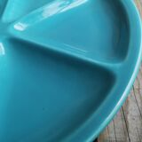 Fondue Plate Le Creuset in Turquoise Blue Ceramics