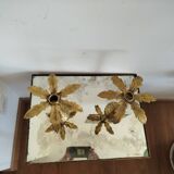 Pair of Brass Palm Tree Candlesticks, 1970s