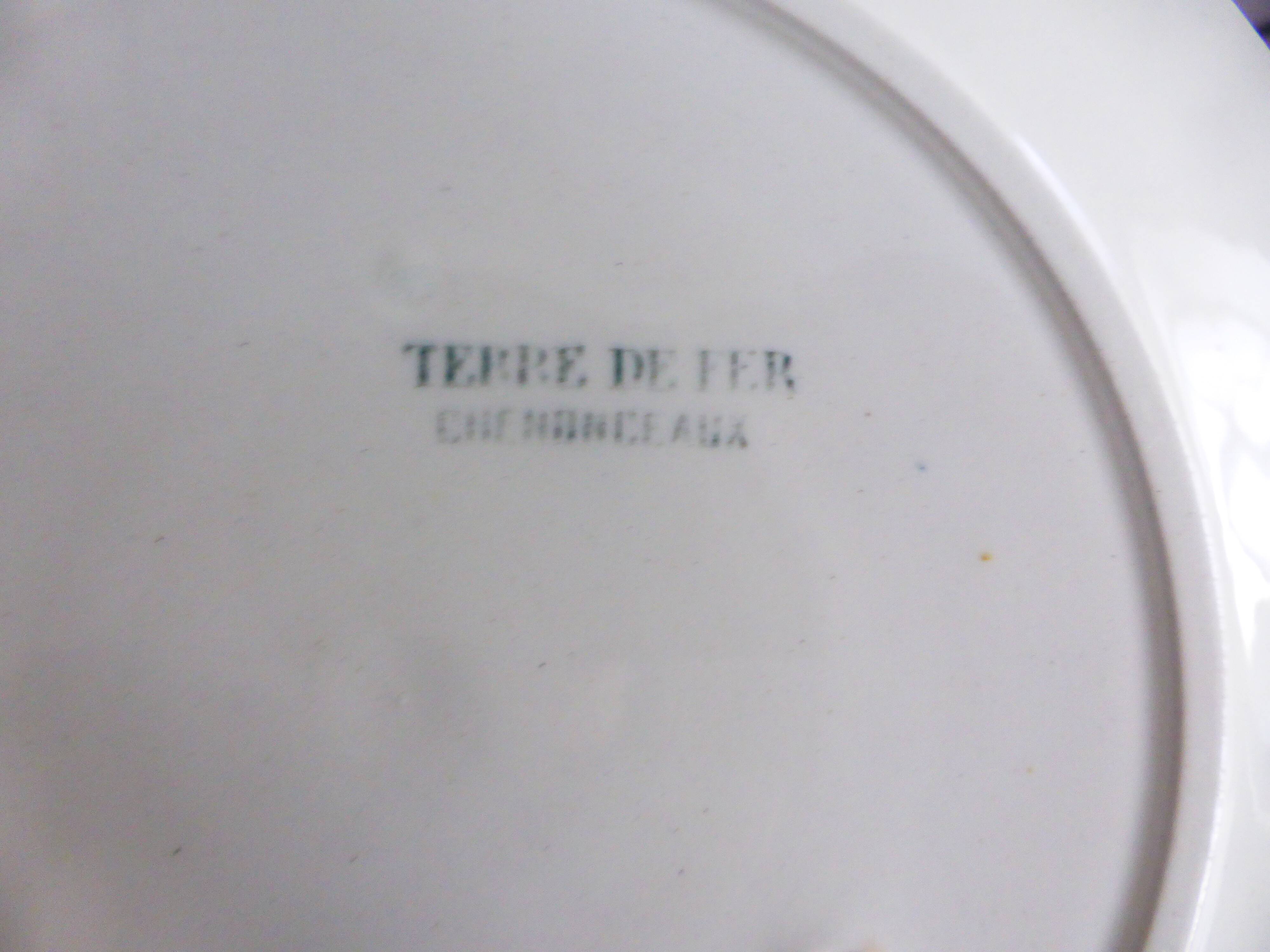1 iron clay dessert plate Chenonceaux model 221218