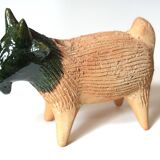 Pique flowers " goat " Mexican ceramic, 70s