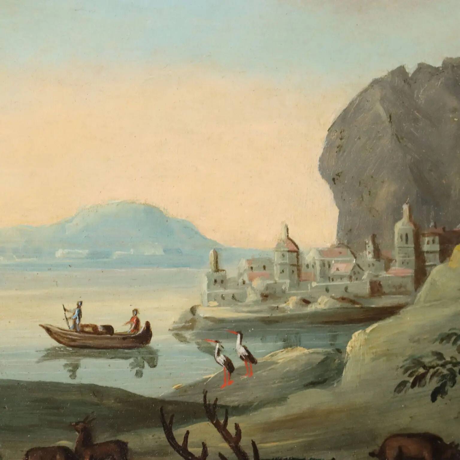 Ancient painting "Orpheus Charming the Animals" oil on panel '700