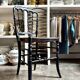 Napoleon III chair in black wood and straw