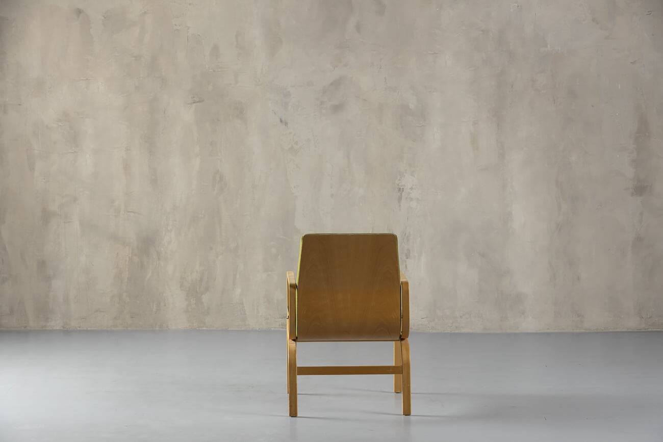 Bentwood chair in green upholstery Bill Stephens style, Denmark, 1970s